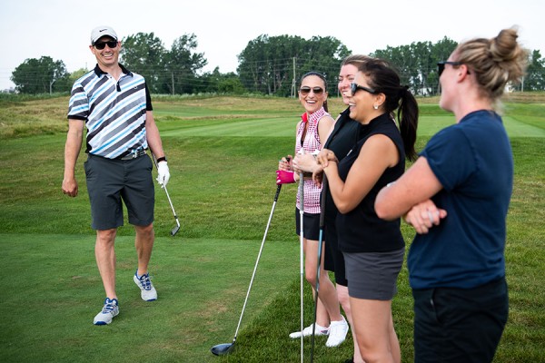 Golfers hit the links