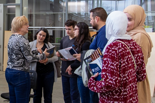 Engineering professor Jill Urbanic welcomes visitors to the maker space in the Ed Lumley Centre for Engineering Innovation.