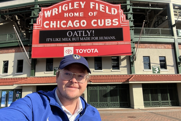 Mike Sonne outside Wrigley Field