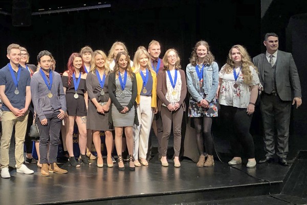 Recipients of the LEAD Medallion with dean Marcello Guarini