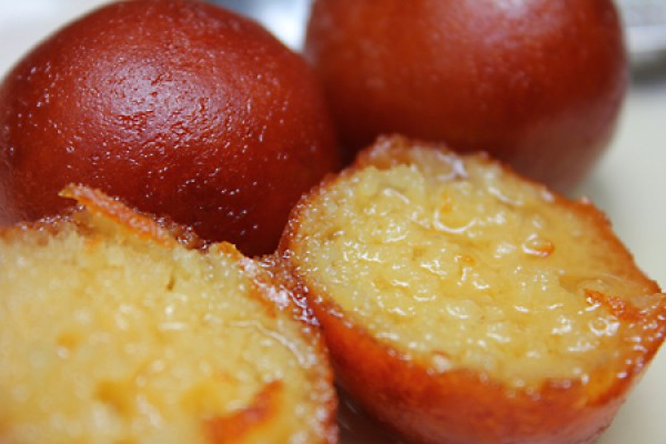 The syrup-soaked dumplings gulab jamun