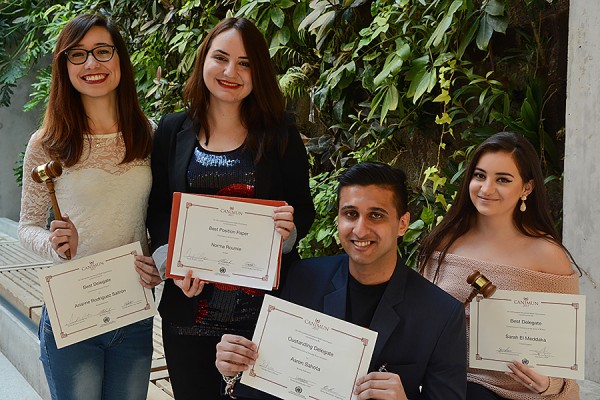 Arianne Rodriguez Saltrón, Norma Roumie, Aaron Sahota and Sarah El Meddaka