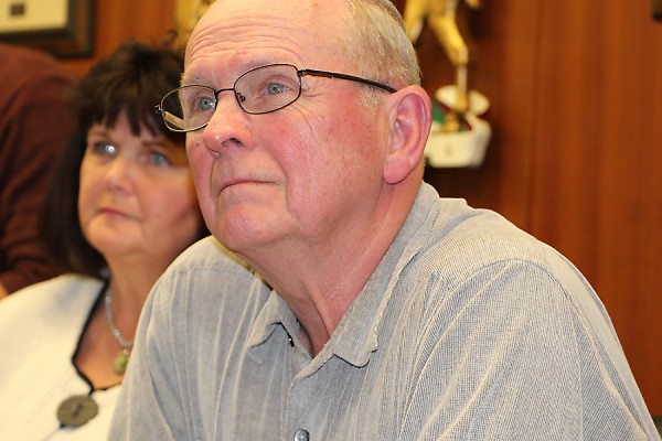 Donna and Dave Couvillon listen to a presentation Tuesday.