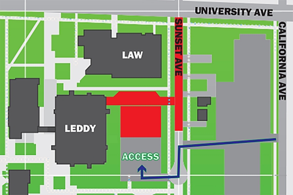 map indicating construction detour