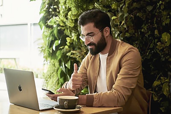 man on laptop computer