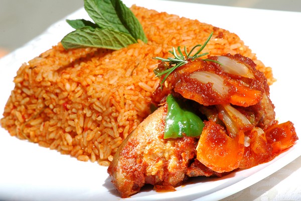 Jollof rice and chicken