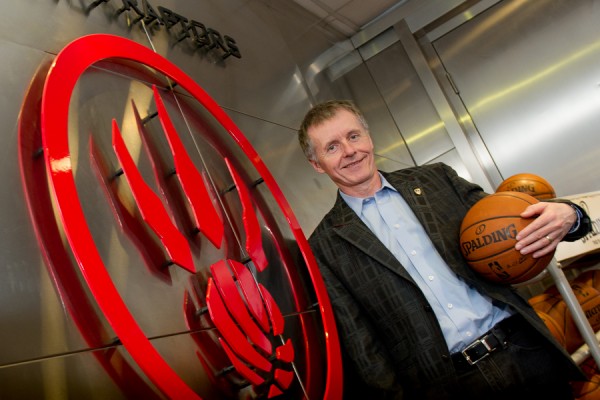 Alan Wildeman next to Raptors logo