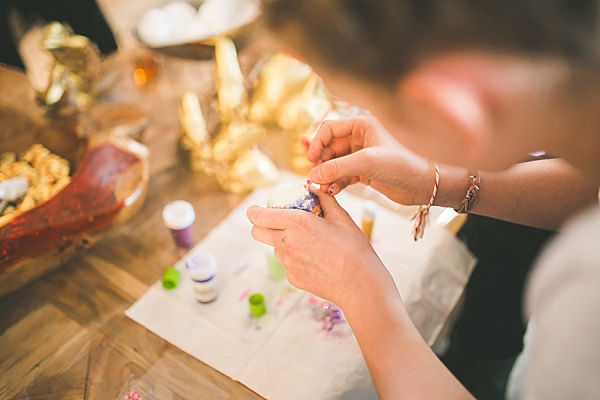 young person conducting experiment at home