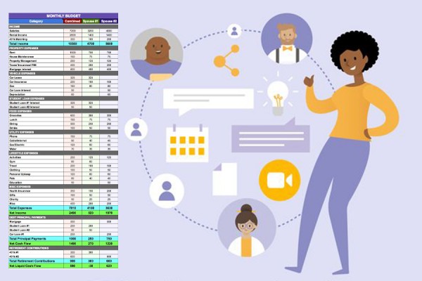 graphic depicting meeting in Microsoft Teams