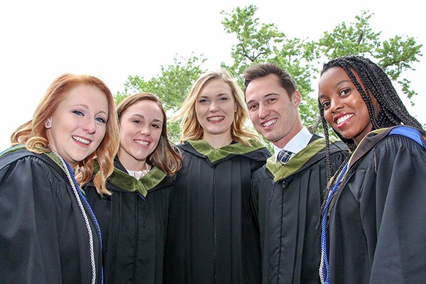 Kinesiology graduands in academic gowns