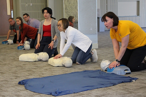 staff members getting first aid training