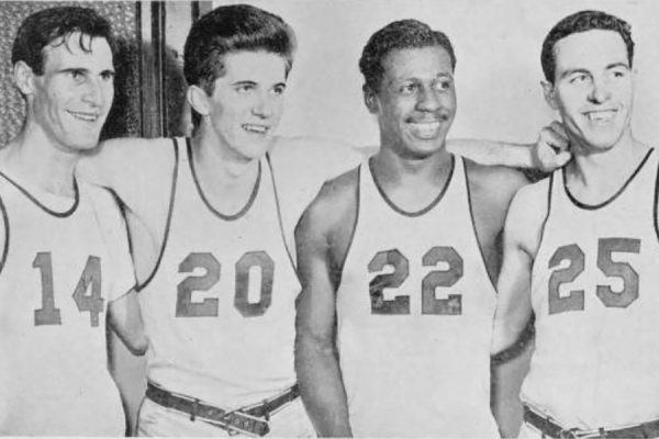 four basketball players