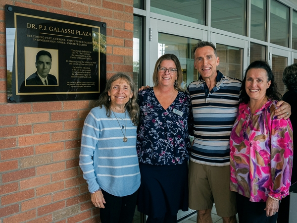 Linda Rohr welcomes the children of Pat Galasso: Kari, Mike, and Linda