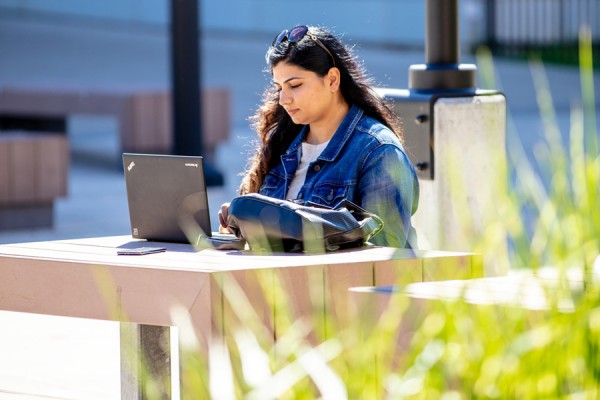 woman studying