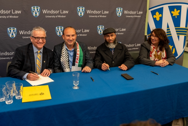 President Robert Gordon, Dr. Nabil Asfour, Dr. Mohamed Ouerfelli, Dean Reem Bahdi  