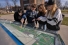 students engaged in wayfinding on campus