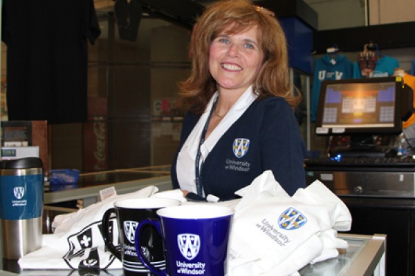 Jackie Imeson with UWindsor gear