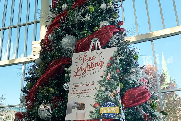 holiday tree in student centre