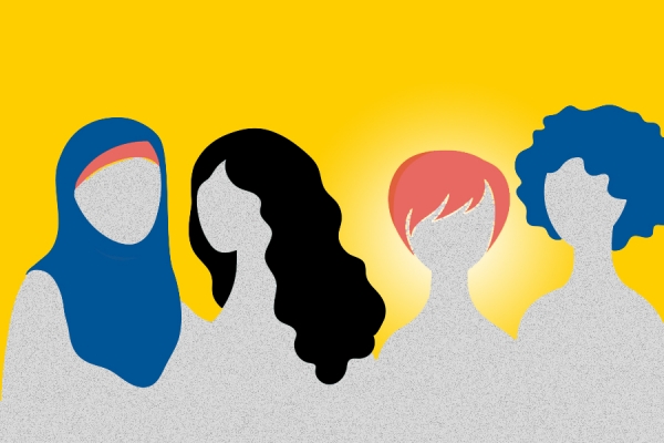 women in silhouette