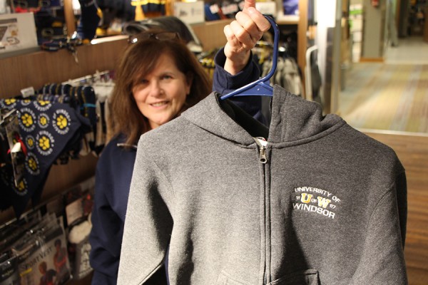 Jackie Imeson displays a youth hoodie