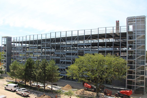 The reconstruction of California Avenue outside the campus parking structure