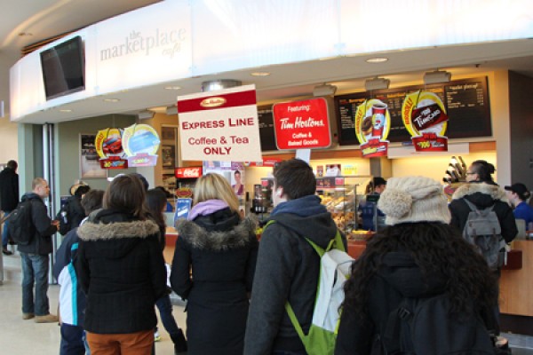 Sign at Tim Hortons: Express Line