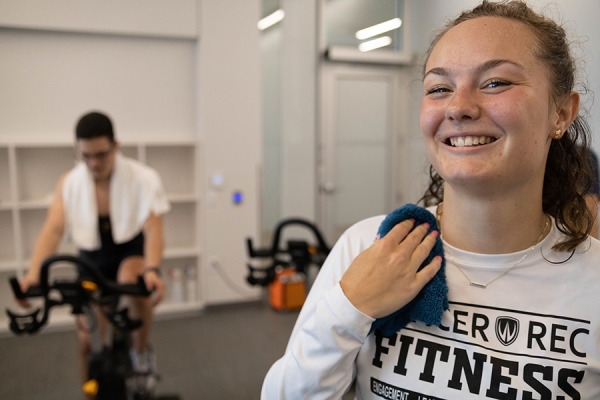 woman in spin class