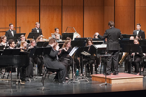 Nicholas Papador leads the University Wind Ensemble