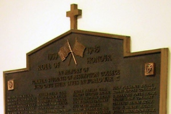 roll of honour inside Memorial Hall