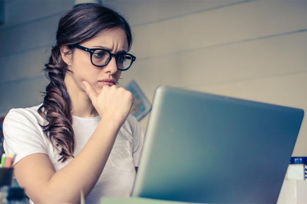 young person on computer