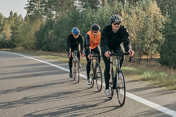 cyclists on county road