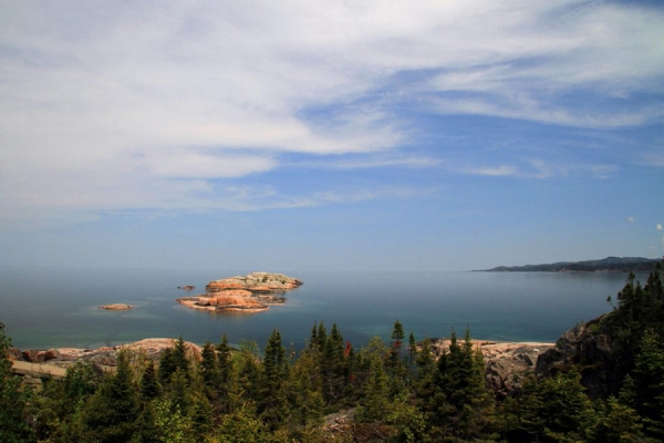 forested shore of Lake Superior