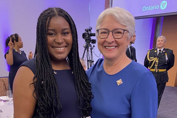 Lladaneyah Gayle and Ontario lieutenant governor Edith Dumont