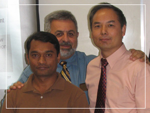 Electrical Engineering PhD student Mohammed Islam with professors M. Ahmadi and J. Wu