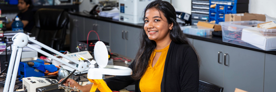 female electrical engineering master student 