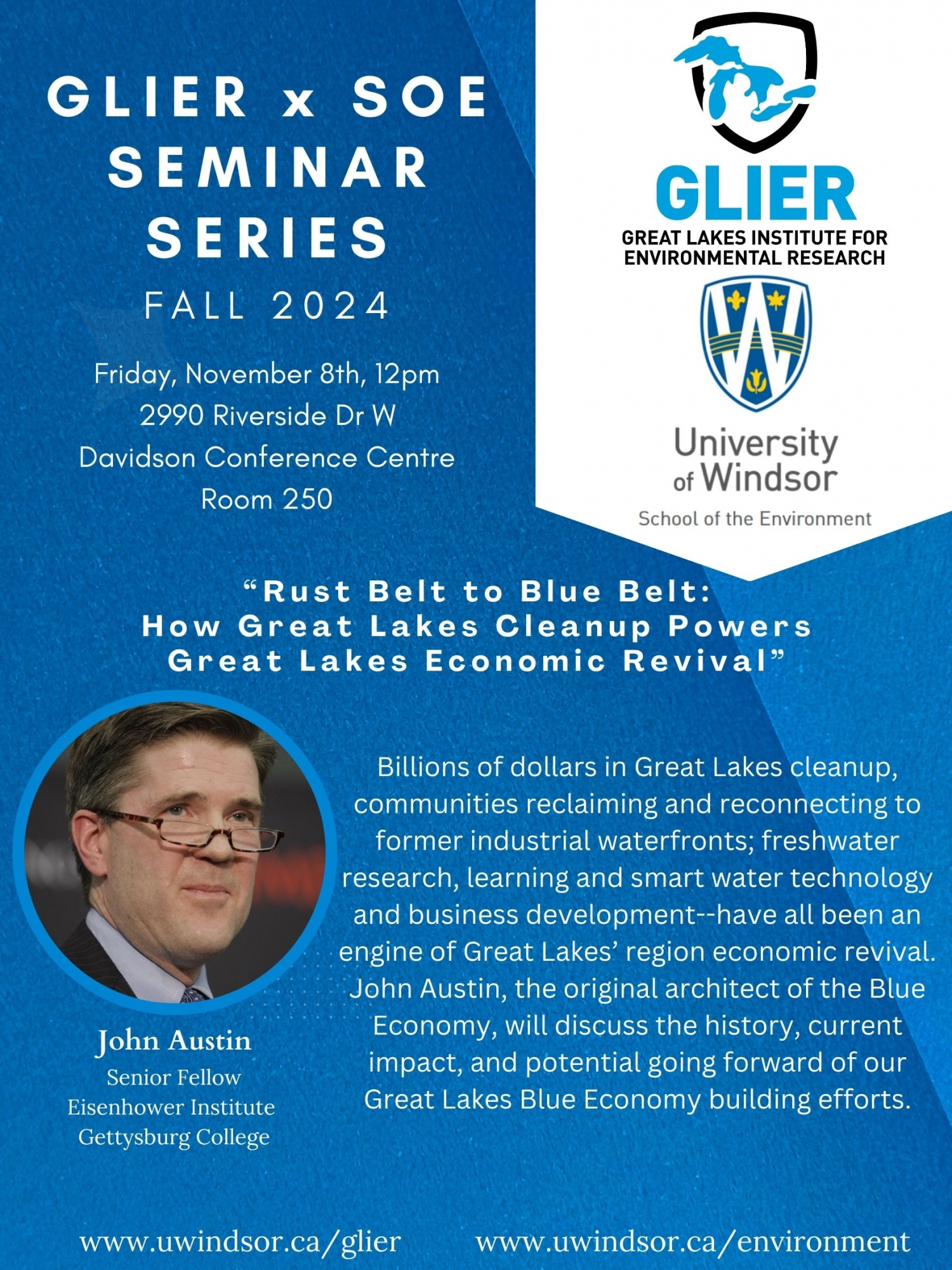 Poster for GLIER Seminar by John Austin, Nov. 8