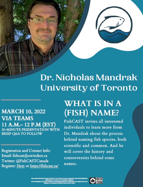 poster for seminar by Nicholas Mandrak