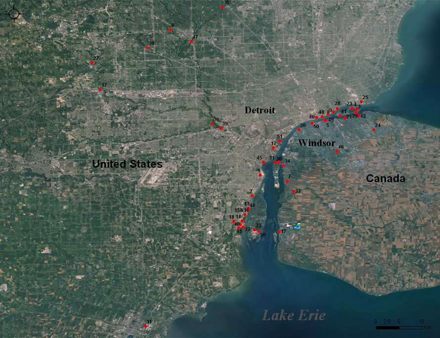 soft shoreline sites map