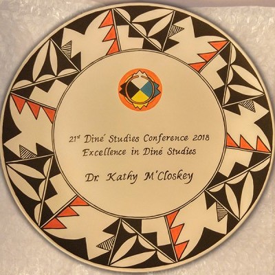 commemorative plate recognizing Excellence in Diné Studies