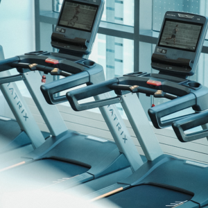 Row of treadmills 