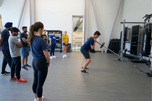 Participants in a fitness class.