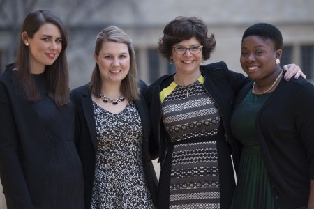 Int&#039;l Oxford IP Moot Team Rebecca Schild, Amanda Stevens and Vivian Ntiri with Coach Pascale Chapdelaine (centre right)