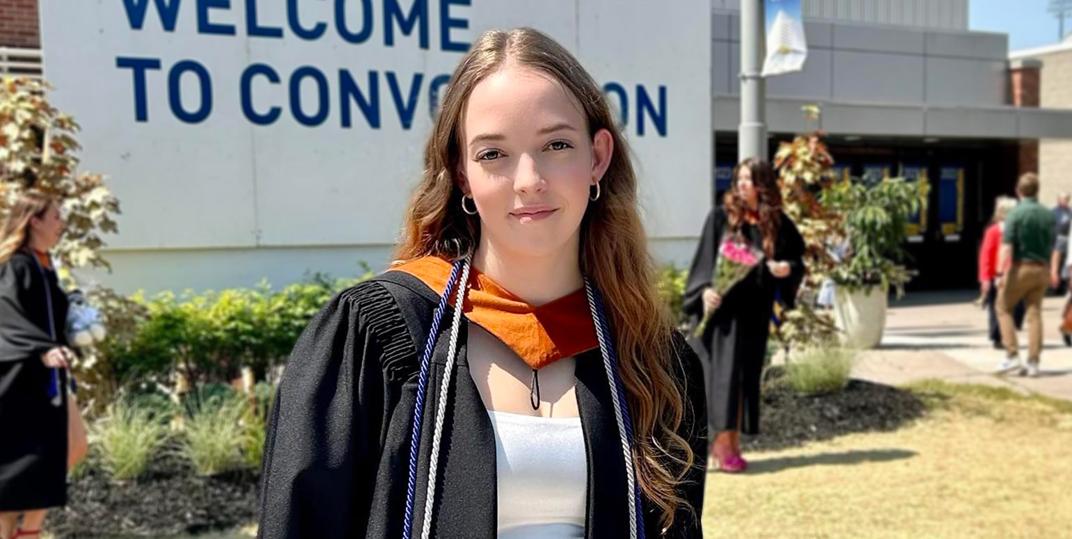 Convocation photo of former student Hannah Pare