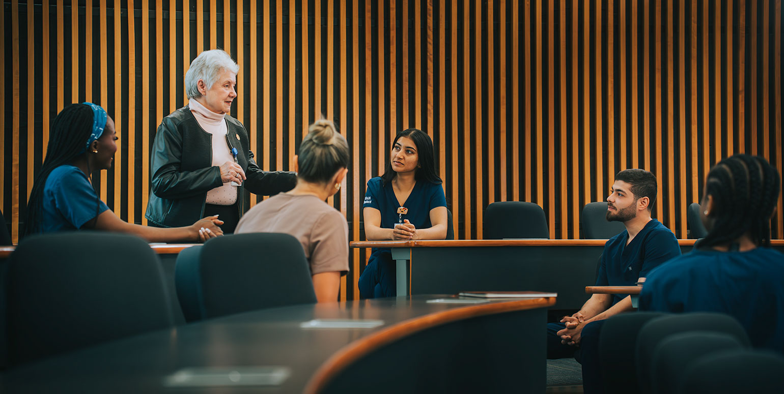 Professor Sharon Thorpe instructing a class