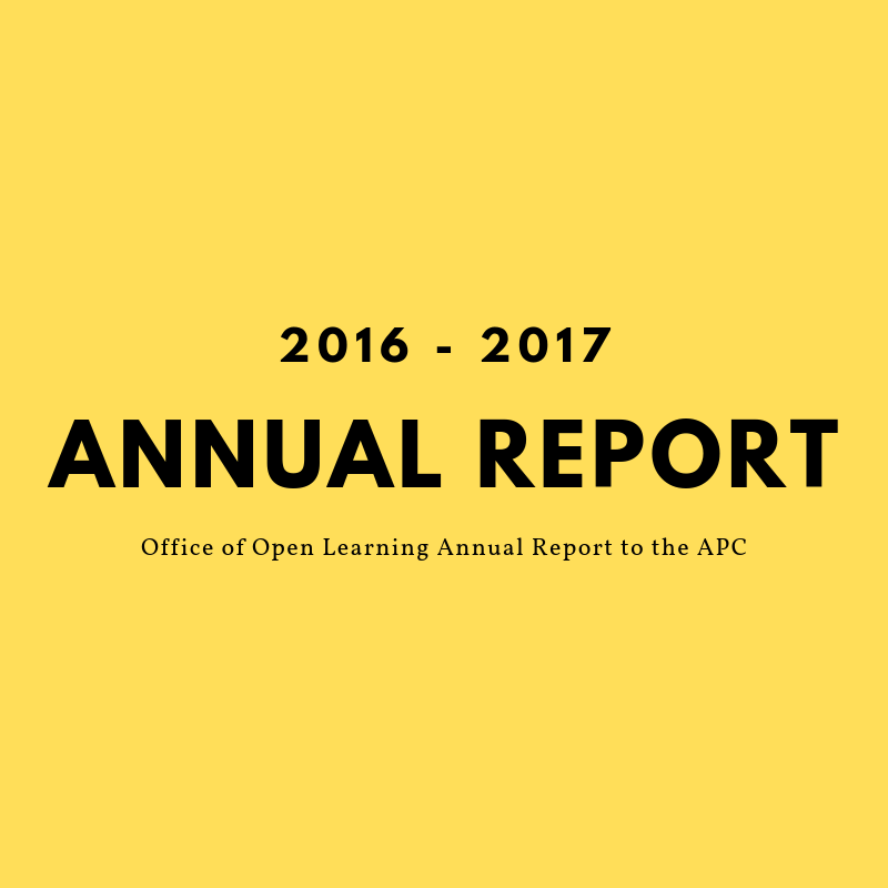 Office of Open Learning OOL Annual Report 2016-2017