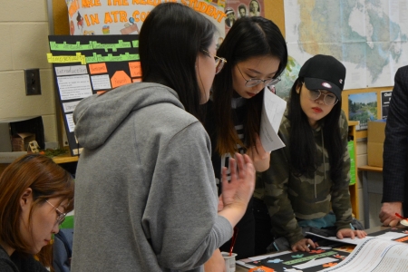 Students presenting their research posters