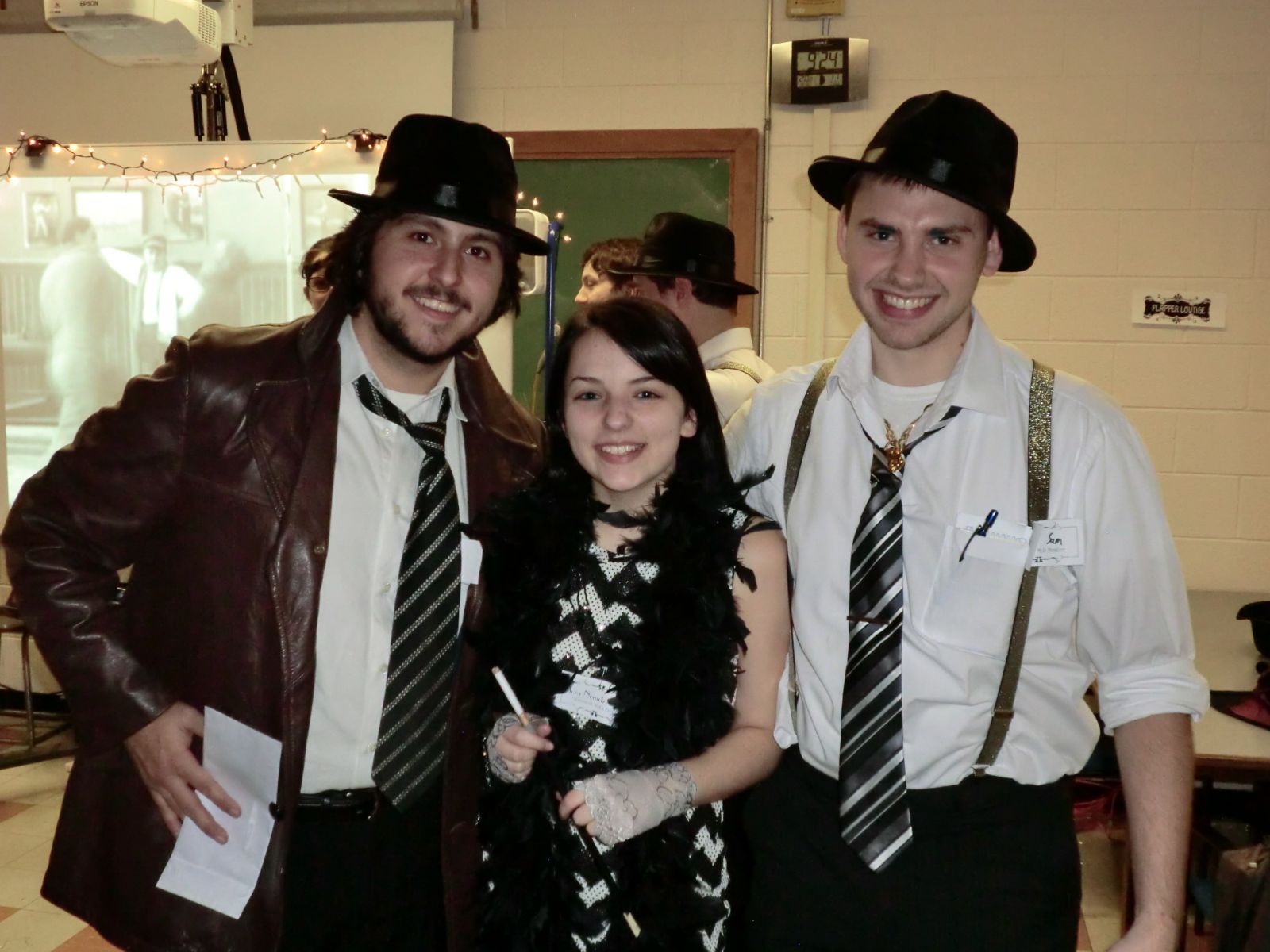 Anthony Piazza, Vlora Riberdy and Derek Gillies in Halloween outfits