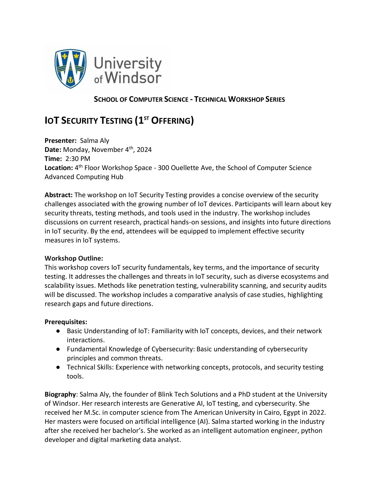 Technical Workshop - IoT Security Testing (1st Offering) by: Salma Aly