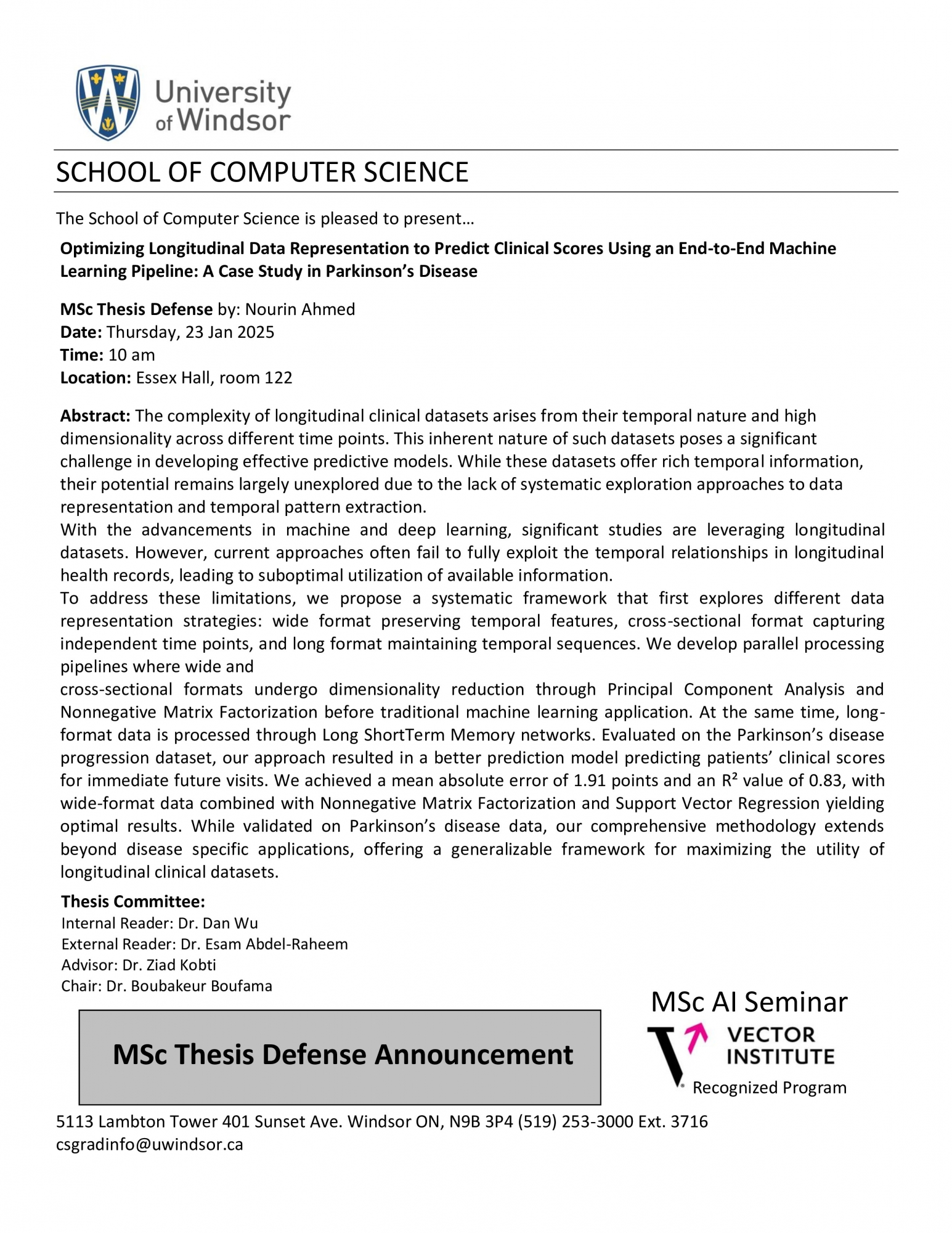 MSc Thesis Defense by: Nourin Ahmed