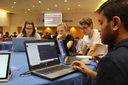 A group of students sitting around a table